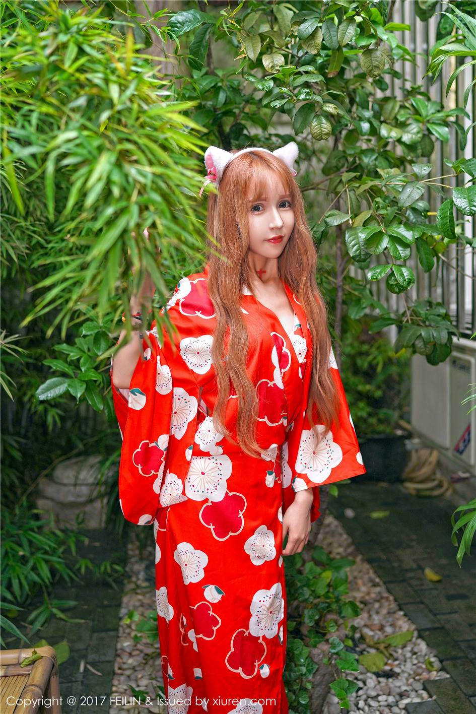 日系猫女装美女顾北北日式和服写真(9张)